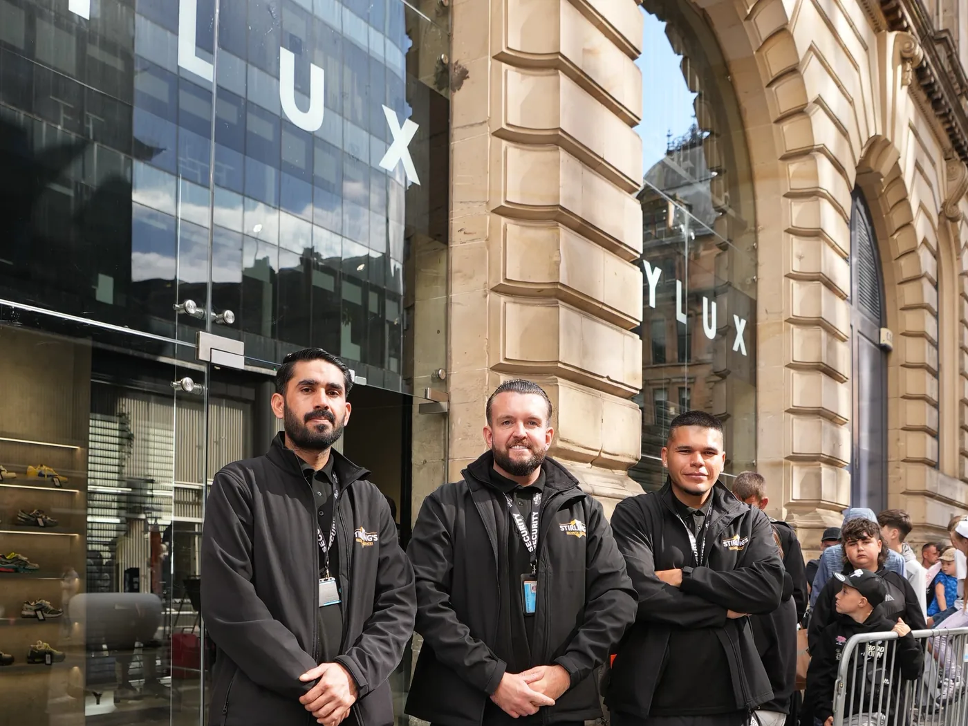 Stirling's Security team managing a queue at a Glasgow store opening